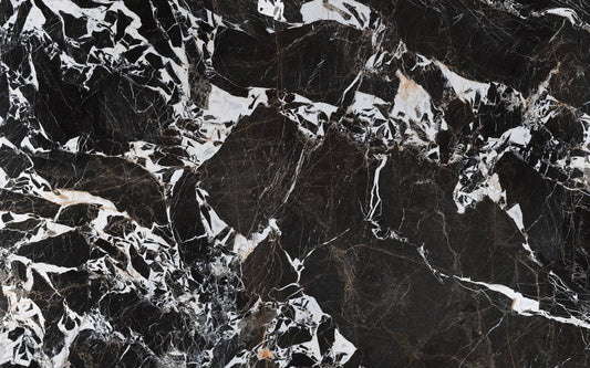 декоративен стенен панел - Close-up of black marble with veins